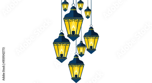 Traditional Lanterns Hanging, Ramadan Islamic Festival, Ramadan Kareem, Eid Mubarak