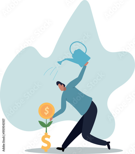 Money growth, growing investment profit or retirement pension fund, increase wealth and earning, income or revenue.human life and situation.