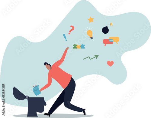 Declutter your mind, clear your brain to regain focus improve creative thinking ability, free up memory.human life and situation.