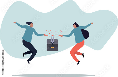 Cut ribbon to start new business, startup launch new product ceremony or great beginning celebration event,human life and situation.