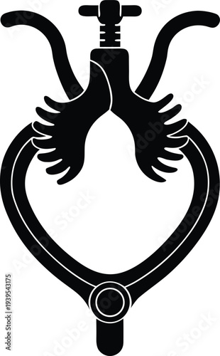 Artery clamp silhouette illustration 