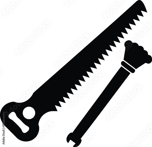 Bone Saw Surgical Silhouette Illustration