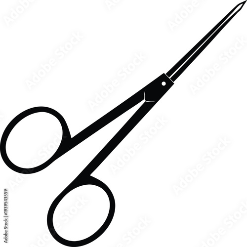 Needle holder surgical instrument silhouette
