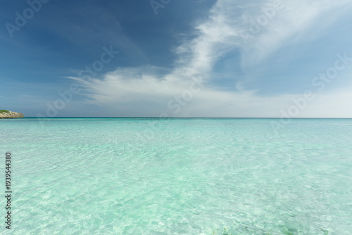 Cuba island, Cayo Coco, tropical beach with blue sky,tranquil,turquoise ocean