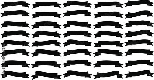 A grid of black dog silhouettes on a white background