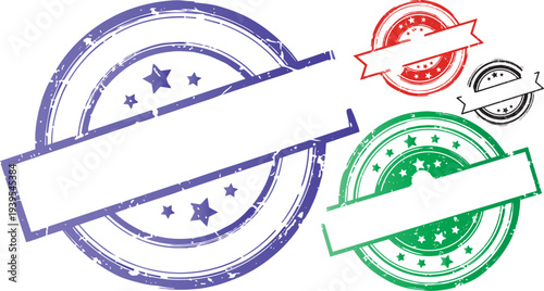 Set of 5 grunge stamp icons vector