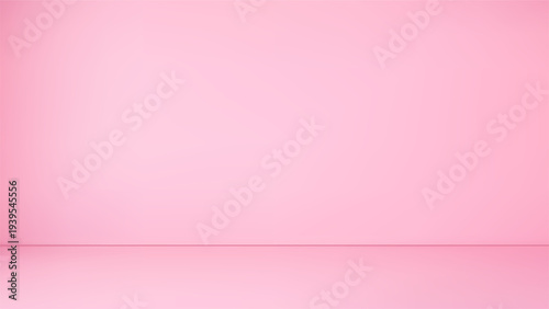 Soft pink studio background for product presentation. Minimalist empty room with wall and floor. Template for graphic design, advertising layout and digital display. Vector illustration.