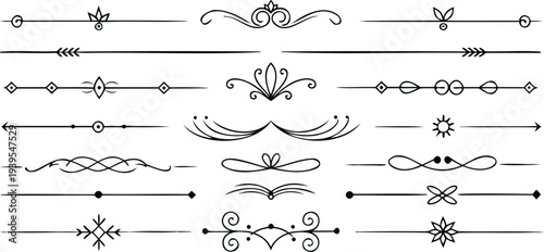 Lines in black and white with fancy shapes