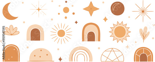 Bohemian arches, stars, moons, suns, and rainbows