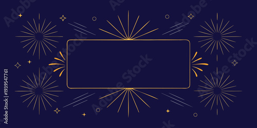 Gold starburst on an explosion of navy blue