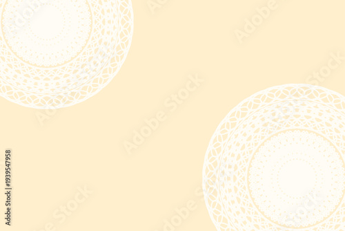 ベージュ背景に白レース デザイン背景素材