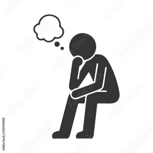 考える人物のシルエットアイコン