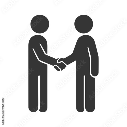 握手する人物のシルエットアイコン