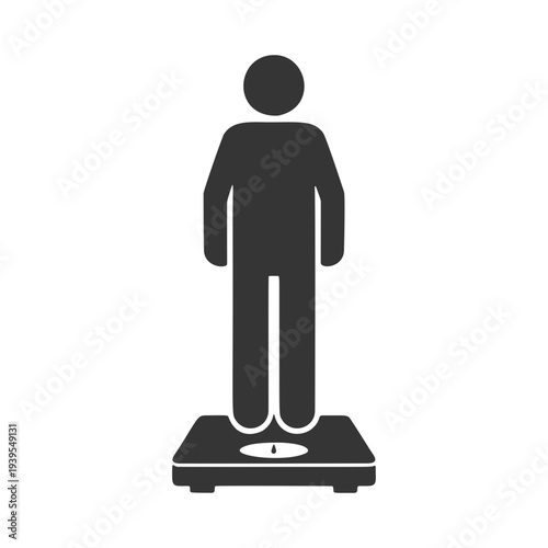 体重をはかる人物のシルエットアイコン