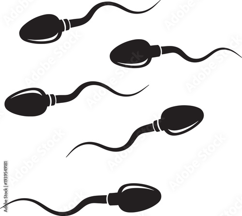 Illustration of human sperm cells in motion