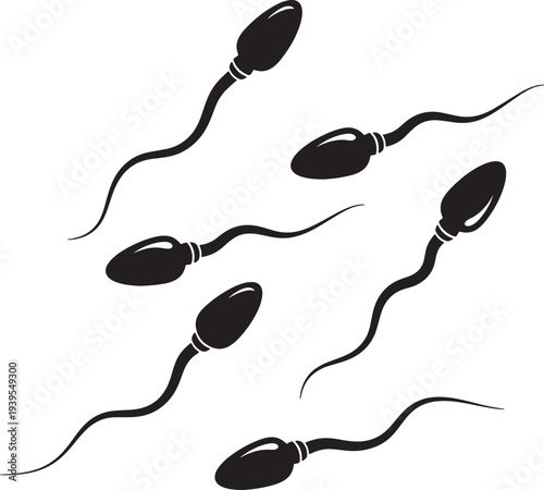 Illustration of human sperm cells in motion