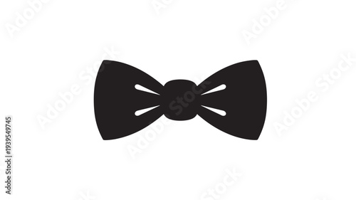 Bow tie silhouette icon with classic shape and crisp lines, perfect for formal event branding. featuring bowtie, necktie, accessory with fashion and
