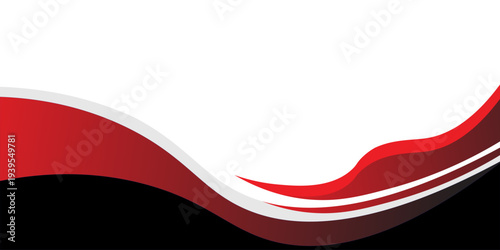 Elemen kurva latar belakang garis merah vektor dengan spasi putih untuk desain teks dan pesan, lapisan tumpang tindih. ilustrasi vektor