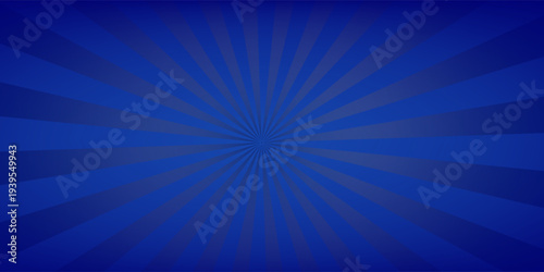 Retro background with rays or stripes in the center. Sunburst or sun burst retro background. Blue colors. Vector illustration