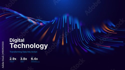 Abstract Neural Data Stream Background Showcasing Tech Flow Patterns for Artificial Intelligence Concepts. Template for Business Reports, Annual Presentations, and High-Tech Marketing Materials.