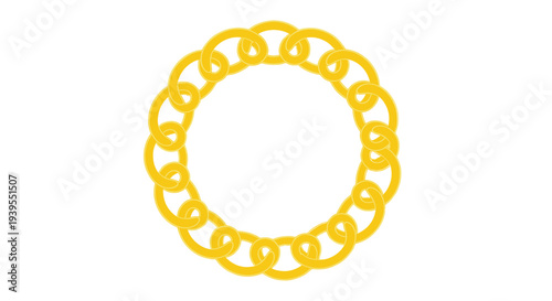 Golden Chain Circle Border - Symbol of Unity, Strength, and Connection