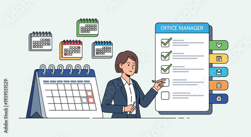 Businesswoman holding service checklist clipboard.