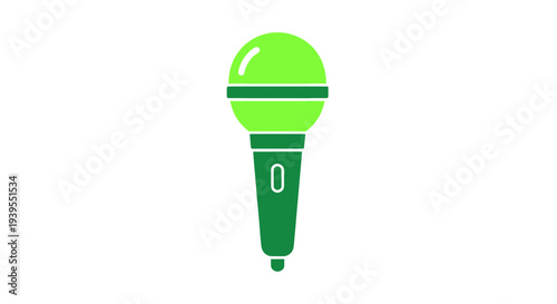 Green Microphone Icon Isolated on White Background
