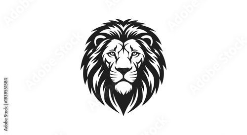Majestic Lion Head Silhouette Logo, Powerful Animal Symbol, King of Beasts