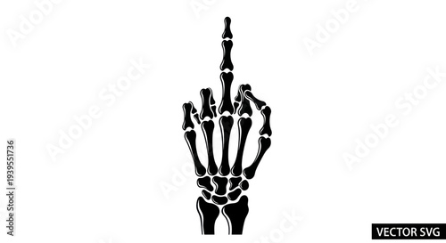 Skeleton Hand Flipping Off - Vector Illustration