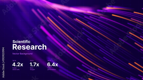 Science And Tech Illustration Featuring Purple Data Pathways And Fiber Optic Lines For Digital Presentation And Research Material. Vector.