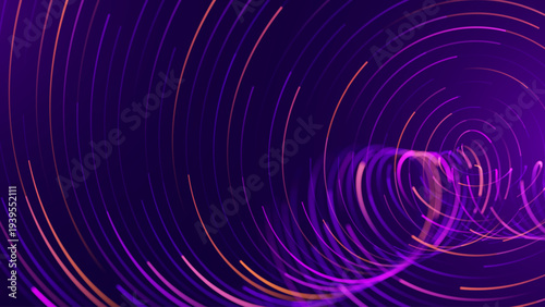 Science And Tech Illustration Featuring Purple Data Pathways And Fiber Optic Lines For Digital Presentation And Research Material. Vector.