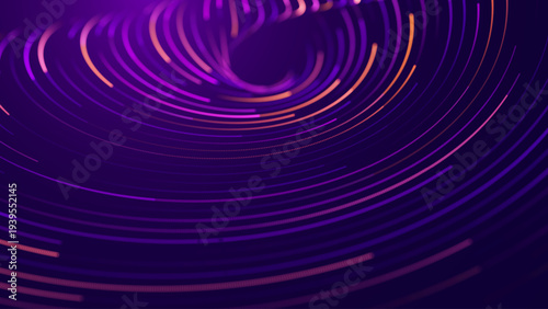Purple Data Flow Illustration Highlighting Fiber Optic Pathways And AI Network Structures For Scientific Research Applications.
