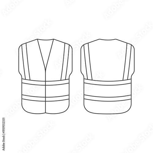 high visibility safety vest outline