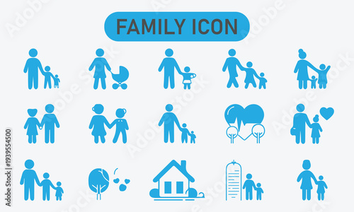Family and Love Line Editable Icons set. Vector illustration in modern thin line style of relationships related icons. Traditional  couple, family members, symbols of love, and more.