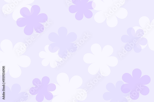 シンプルな花柄パターンのかわいい紫背景素材