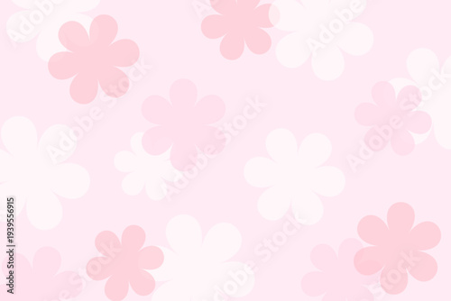 シンプルな花柄パターンのかわいいピンク背景素材