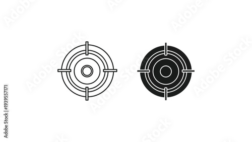 Target Icons in Minimalist Design with Simple Lines and Monochrome Color Scheme for Business Logo