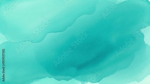 Abstract watercolor background with soft, flowing washes of teal and turquoise hues, creating a serene and ethereal effect.