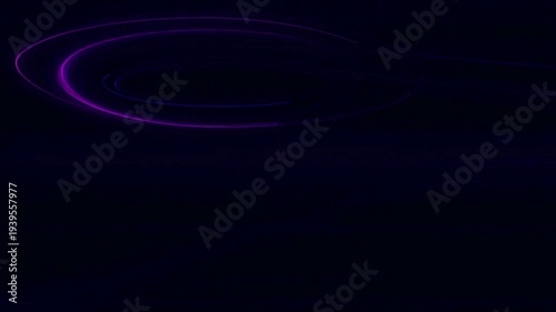 Abstract swirling purple light trails against a dark navy blue background, suggesting motion and energy.