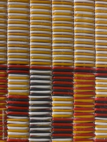 stack of plastic bags ribbons 