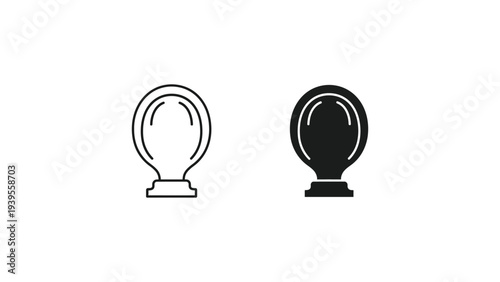 Crystal Ball Icons in Simple Line Art and Solid Black Styles on White Background for Graphic Design