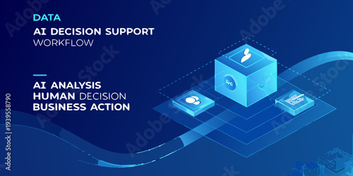 Ai powered decision support system illustrated with a workflow diagram