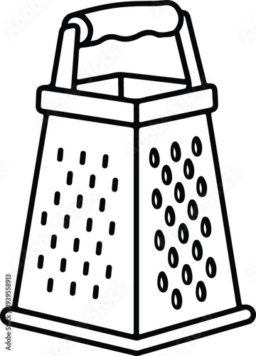 A simple line drawing of a box grater Vector, illustration