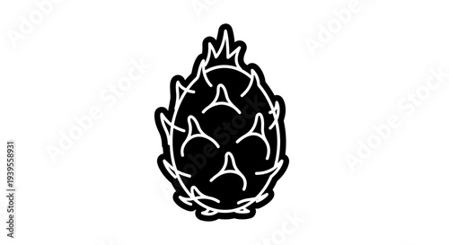 Black and White Artichoke Illustration.