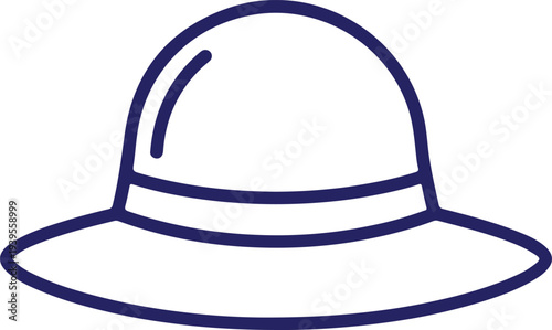 A simple line drawing of a bowler hat Vector, illustration