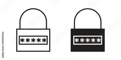 Password icon collection with multiple styles. EPS10