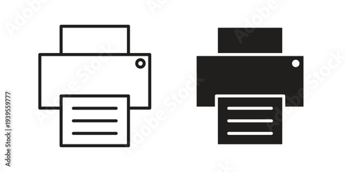 Print button icon collection with multiple styles. EPS10