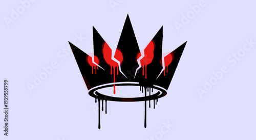 Black Crown with Red Drips Illustration.