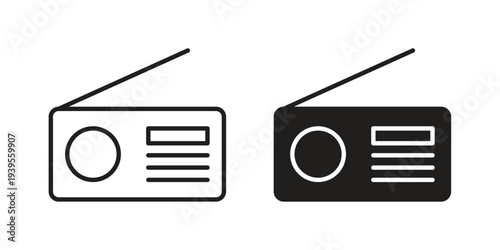 Radio icon collection with multiple styles. EPS10