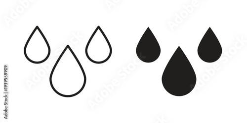 Raindrops icon collection with multiple styles. EPS10